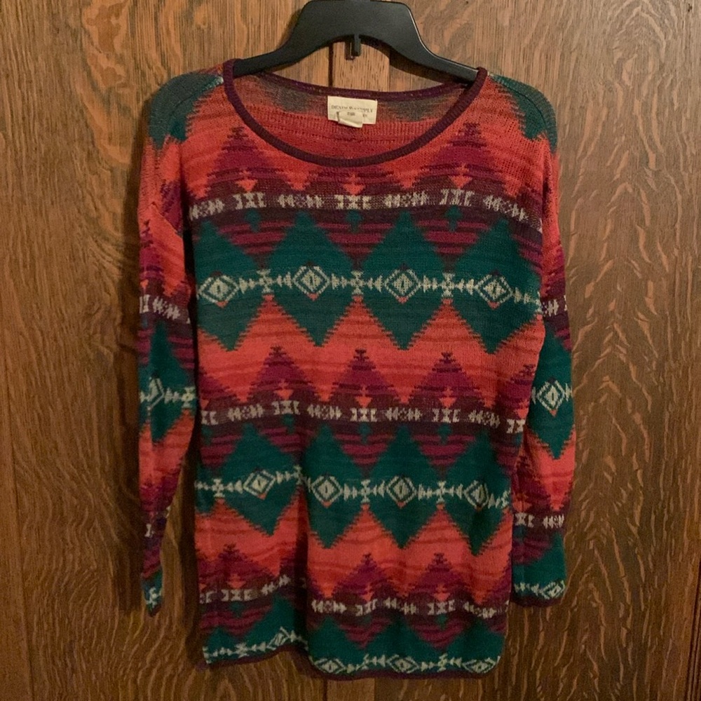 Denim & Supply Ralph Lauren Aztec Style Knot Sweater Small S